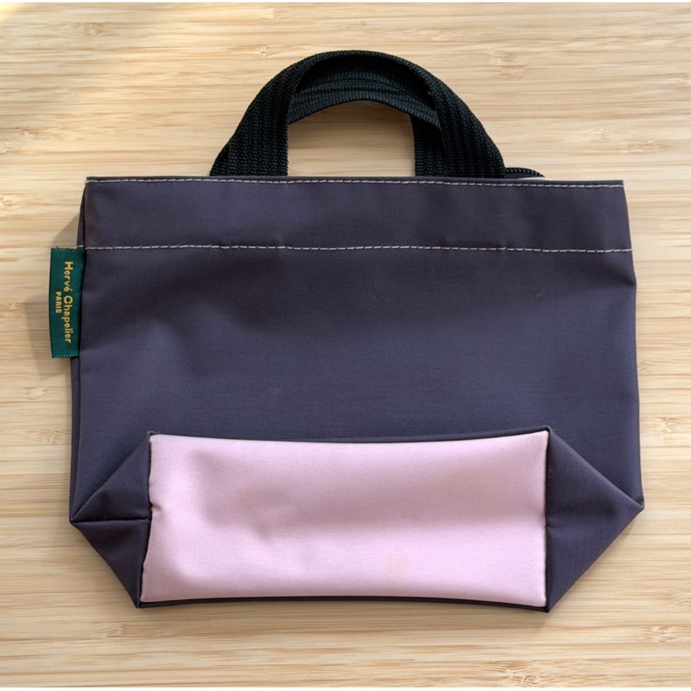 Herve Chapelier 351N Dark Purple Pink Bag Mini Tote Handbag Rectangular Base - Picture 3 of 16